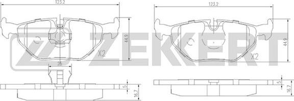 Zekkert BS-1232 - Əyləc altlığı dəsti, əyləc diski furqanavto.az