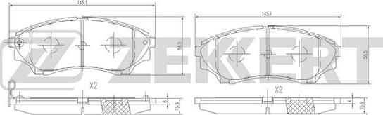 Zekkert BS-1225 - Əyləc altlığı dəsti, əyləc diski furqanavto.az