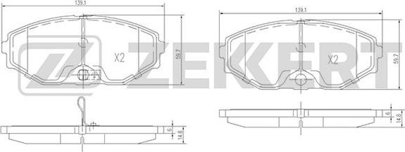 Zekkert BS-1220 - Əyləc altlığı dəsti, əyləc diski furqanavto.az