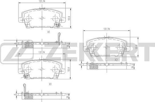 Zekkert BS-1227 - Əyləc altlığı dəsti, əyləc diski furqanavto.az