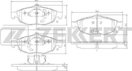 Zekkert BS-1275 - Əyləc altlığı dəsti, əyləc diski furqanavto.az