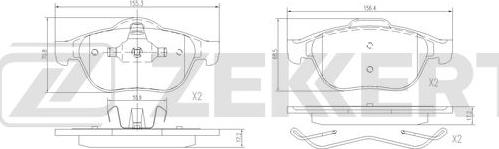 Zekkert BS-3044 - Əyləc altlığı dəsti, əyləc diski furqanavto.az