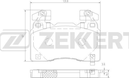 Zekkert BS-3050 - Əyləc altlığı dəsti, əyləc diski furqanavto.az