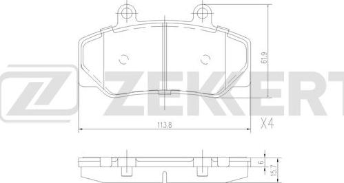 Zekkert BS-3004 - Əyləc altlığı dəsti, əyləc diski furqanavto.az