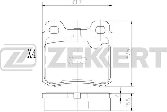 Zekkert BS-3000 - Əyləc altlığı dəsti, əyləc diski furqanavto.az