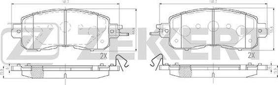 Zekkert BS-3014 - Əyləc altlığı dəsti, əyləc diski furqanavto.az