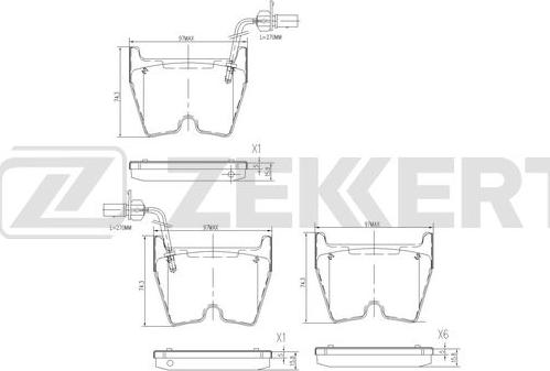 Zekkert BS-3039 - Əyləc altlığı dəsti, əyləc diski furqanavto.az