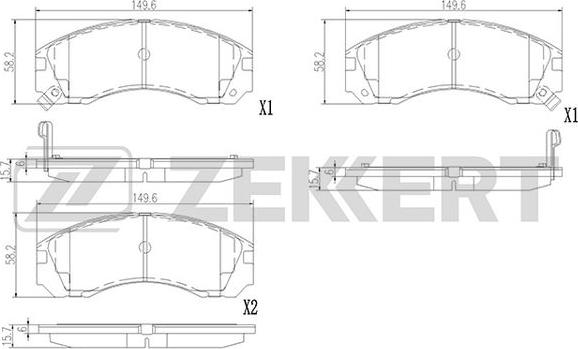 Zekkert BS-3022 - Əyləc altlığı dəsti, əyləc diski furqanavto.az