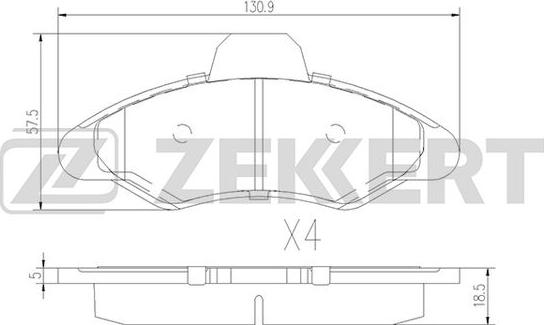 Zekkert BS-2999 - Əyləc altlığı dəsti, əyləc diski furqanavto.az