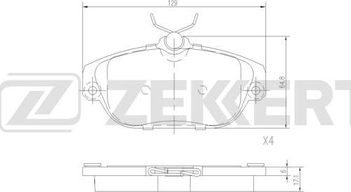 Zekkert BS-2996 - Əyləc altlığı dəsti, əyləc diski furqanavto.az