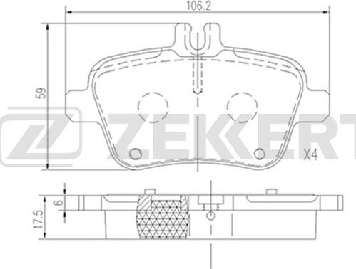 Zekkert BS-2949 - Əyləc altlığı dəsti, əyləc diski furqanavto.az