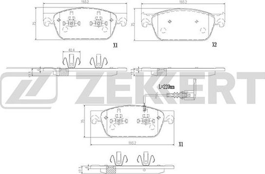 Zekkert BS-2948 - Əyləc altlığı dəsti, əyləc diski furqanavto.az