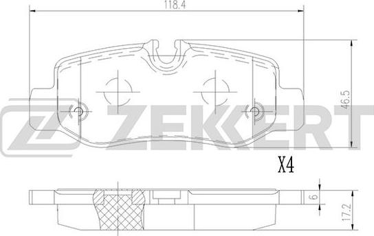 Zekkert BS-2956 - Əyləc altlığı dəsti, əyləc diski furqanavto.az