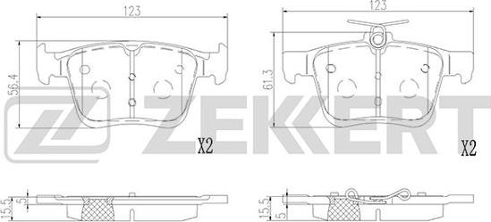 Zekkert BS-2952 - Əyləc altlığı dəsti, əyləc diski furqanavto.az