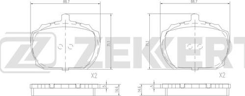 Zekkert BS-2964 - Əyləc altlığı dəsti, əyləc diski furqanavto.az