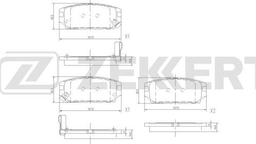 Zekkert BS-2961 - Əyləc altlığı dəsti, əyləc diski furqanavto.az