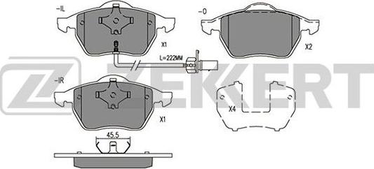 Zekkert BS-2908 - Əyləc altlığı dəsti, əyləc diski furqanavto.az