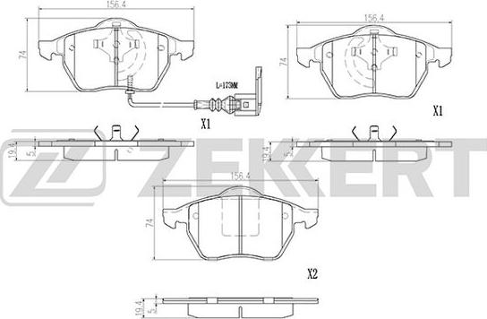 Zekkert BS-2902 - Əyləc altlığı dəsti, əyləc diski furqanavto.az