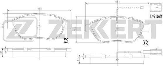 Zekkert BS-2919 - Əyləc altlığı dəsti, əyləc diski furqanavto.az