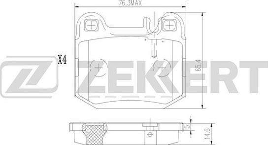 Zekkert BS-2913 - Əyləc altlığı dəsti, əyləc diski furqanavto.az