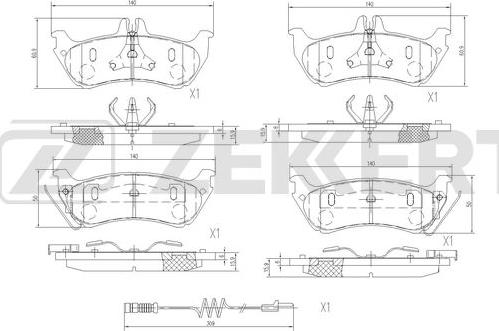 Zekkert BS-2912 - Əyləc altlığı dəsti, əyləc diski furqanavto.az