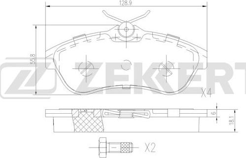 Zekkert BS-2921 - Əyləc altlığı dəsti, əyləc diski furqanavto.az