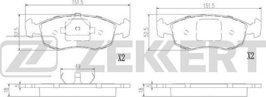 Zekkert BS-2975 - Əyləc altlığı dəsti, əyləc diski furqanavto.az