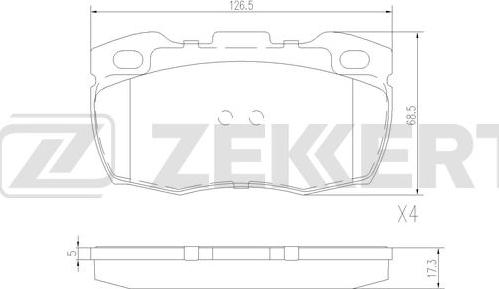 Zekkert BS-2976 - Əyləc altlığı dəsti, əyləc diski furqanavto.az