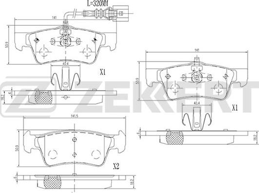 Zekkert BS-2450 - Əyləc altlığı dəsti, əyləc diski furqanavto.az