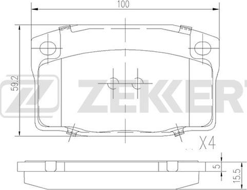 Zekkert BS-2460 - Əyləc altlığı dəsti, əyləc diski furqanavto.az