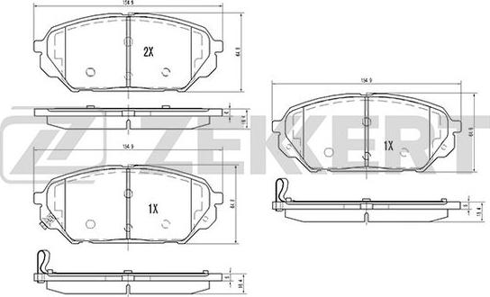 Zekkert BS-2438 - Əyləc altlığı dəsti, əyləc diski furqanavto.az