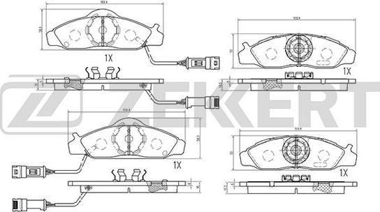 Zekkert BS-2421 - Əyləc altlığı dəsti, əyləc diski furqanavto.az