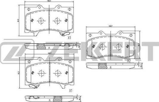 Zekkert BS-2542 - Əyləc altlığı dəsti, əyləc diski furqanavto.az