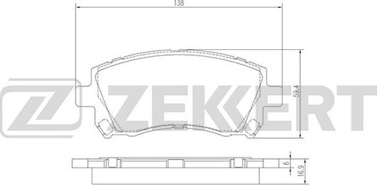 Zekkert BS-2580 - Əyləc altlığı dəsti, əyləc diski furqanavto.az