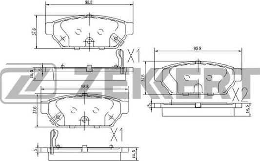 Zekkert BS-2535 - Əyləc altlığı dəsti, əyləc diski furqanavto.az