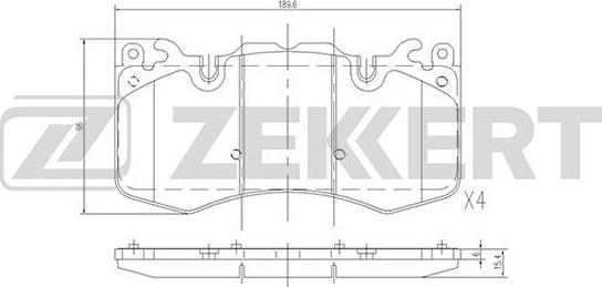 Zekkert BS-2530 - Əyləc altlığı dəsti, əyləc diski furqanavto.az