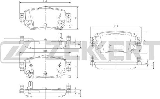 Zekkert BS-2524 - Əyləc altlığı dəsti, əyləc diski furqanavto.az