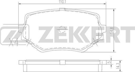 Zekkert BS-2612 - Əyləc altlığı dəsti, əyləc diski furqanavto.az