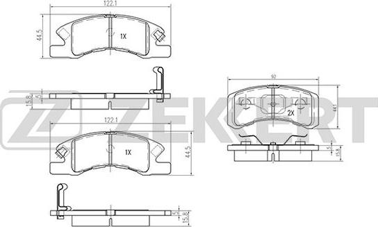 Zekkert BS-2093 - Əyləc altlığı dəsti, əyləc diski furqanavto.az