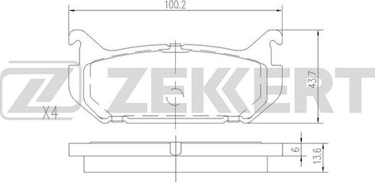 Zekkert BS-2037 - Əyləc altlığı dəsti, əyləc diski furqanavto.az