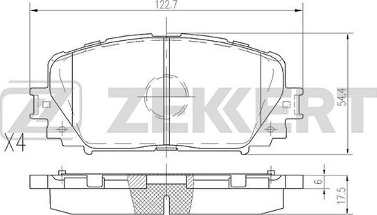 Zekkert BS-2079 - Əyləc altlığı dəsti, əyləc diski furqanavto.az