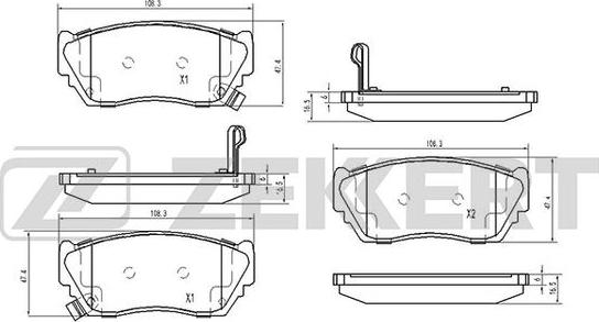 Zekkert BS-2151 - Əyləc altlığı dəsti, əyləc diski furqanavto.az