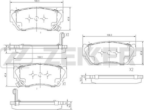 Zekkert BS-2152 - Əyləc altlığı dəsti, əyləc diski furqanavto.az