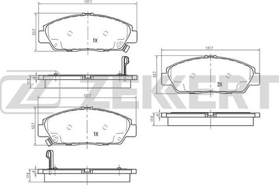 Zekkert BS-2168 - Əyləc altlığı dəsti, əyləc diski furqanavto.az