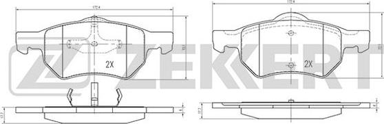 Zekkert BS-2106 - Əyləc altlığı dəsti, əyləc diski furqanavto.az