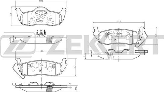 Zekkert BS-2110 - Əyləc altlığı dəsti, əyləc diski furqanavto.az