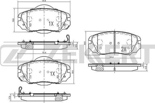 Zekkert BS-2113 - Əyləc altlığı dəsti, əyləc diski furqanavto.az