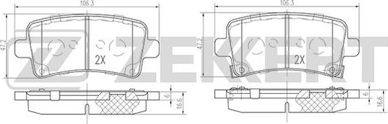 Zekkert BS-2112 - Əyləc altlığı dəsti, əyləc diski furqanavto.az