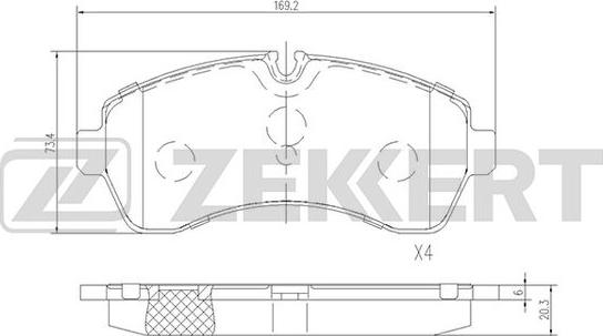 Zekkert BS-2184 - Əyləc altlığı dəsti, əyləc diski furqanavto.az