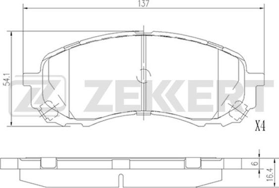 Zekkert BS-2135 - Əyləc altlığı dəsti, əyləc diski furqanavto.az